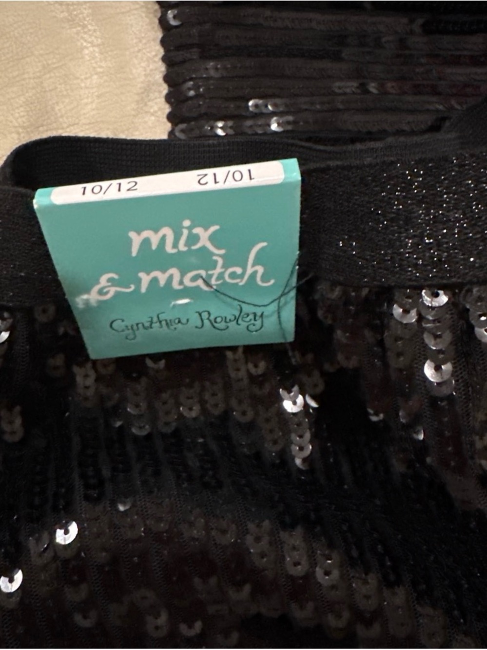 Cynthia Rowley Black Sequin Kids Skirt